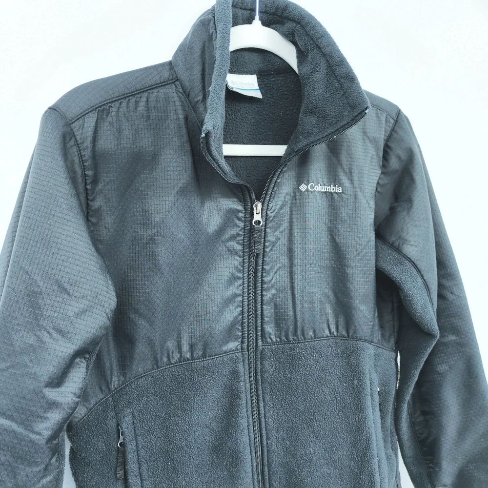 Columbia Youth 14/16 Black Fleece Full Zip Jacket Gorpcore‎ Hiking Outdoors